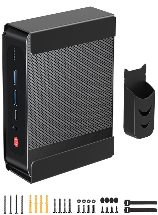 Maozhren Metal Mini Pc Vesa Mount For Beelink Ser5 Pro, Eqi12, Max, Ser8, Ser9 Ser9, Ser8 Ser6, Eqr6, Eqr5, Sei13 Sei14, Vesa/Wall/Under Desk, Beelink, With Holder, Black - Image 1