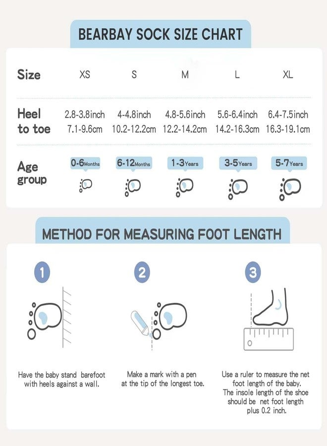 Bearbay Baby Non Slip Ankle Socks with Grippers for 0 Months-7 Years Old Walking Socks, 9-pairs/2402a, 0-6 Months - Image 5