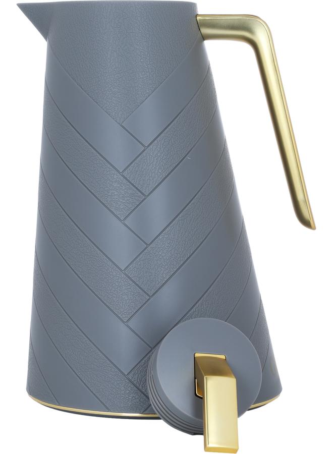 جلوري ترمس زجاجي سعة 1.5 لتر جسم بلاستيكي رمادي - Image 3