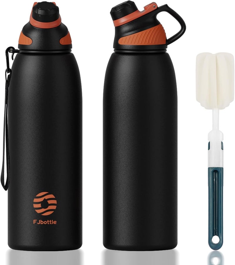 FjBottle زجاجة مياه Fjbottle من الفولاذ المقاوم للصدأ مع غطاء مغناطيسي - 600 مل/800 مل/1 لتر/1.5 لتر زجاجة رياضية معزولة خالية من مادة BPA للمشروبات الساخنة والباردة - ترمس مفرغ مانع للتسرب للصالات الرياضية والعمل والسفر - Image 1