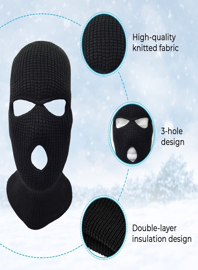 grinderPUNCH 3 Hole Beanie Face Mask Ski - Warm Double Thermal Knitted - Men and Women (Khaki) - Image 4