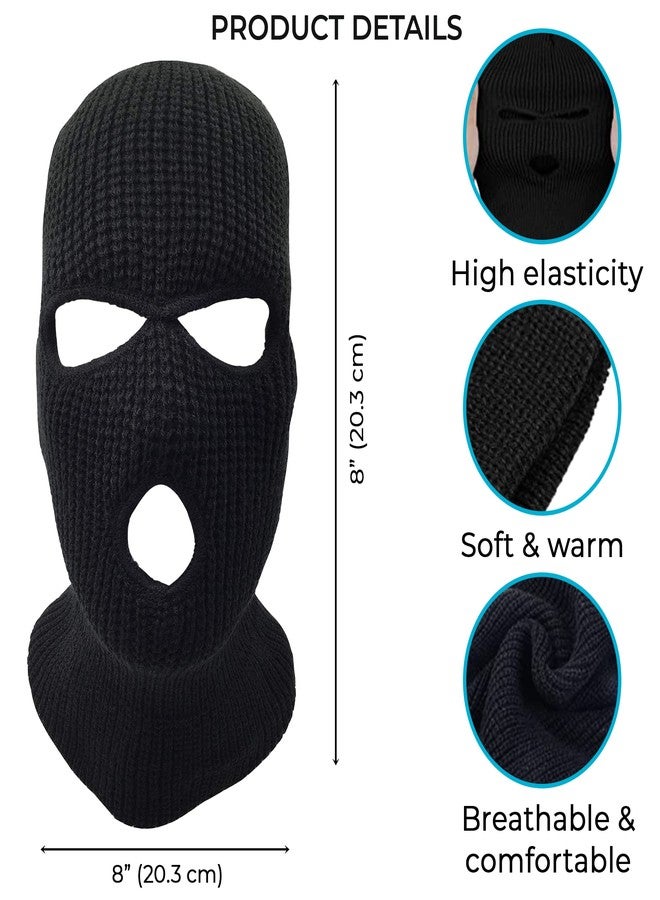 grinderPUNCH 3 Hole Beanie Face Mask Ski - Warm Double Thermal Knitted - Men and Women (Khaki) - Image 5