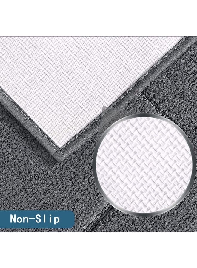 Bathroom Rug Bathroom Mat for Bathroom Non Slip Ultra Thick Soft Plush Floor Mats Absorbent Premium Bath Mats Bath Rug Set Door Mat for Kitchen Living Room (Dark Grey, 50 * 80) - Image 3
