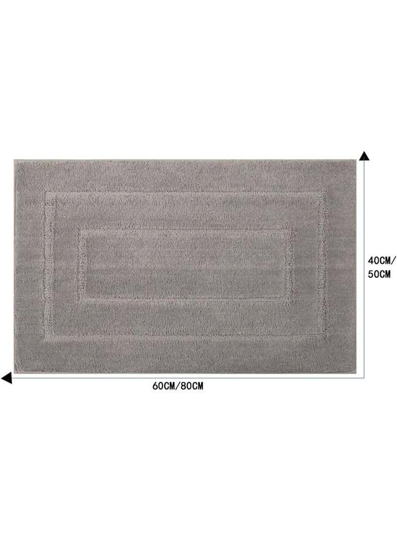 Bathroom Rug Bathroom Mat for Bathroom Non Slip Ultra Thick Soft Plush Floor Mats Absorbent Premium Bath Mats Bath Rug Set Door Mat for Kitchen Living Room (Dark Grey, 50 * 80) - Image 2