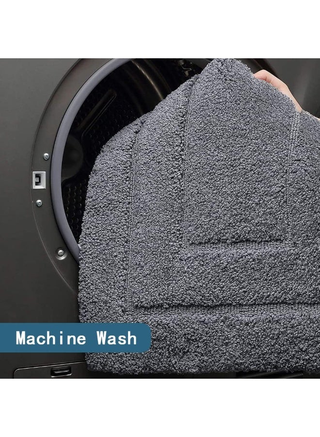 Bathroom Rug Bathroom Mat for Bathroom Non Slip Ultra Thick Soft Plush Floor Mats Absorbent Premium Bath Mats Bath Rug Set Door Mat for Kitchen Living Room (Dark Grey, 50 * 80) - Image 4