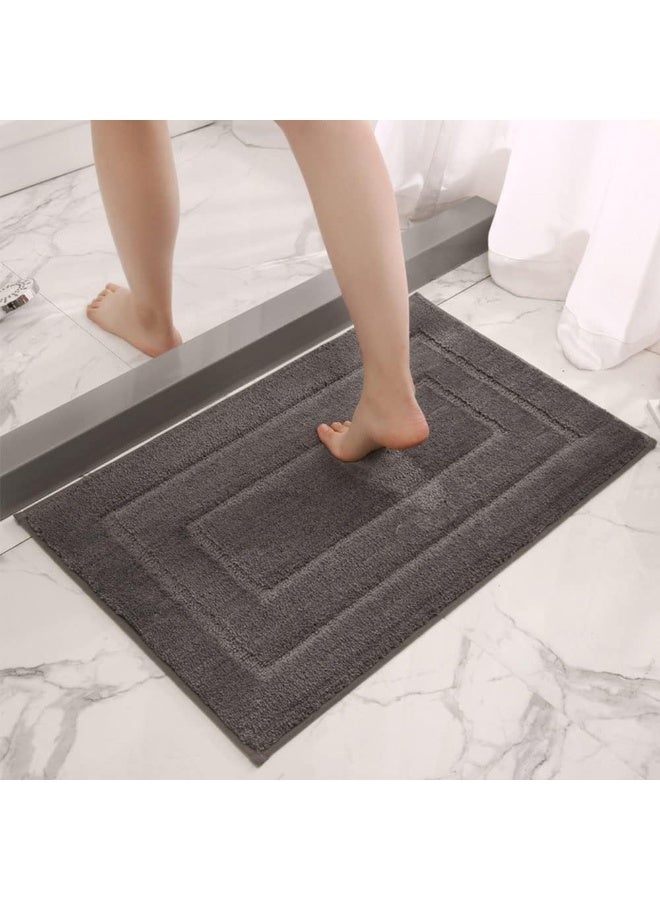 Bathroom Rug Bathroom Mat for Bathroom Non Slip Ultra Thick Soft Plush Floor Mats Absorbent Premium Bath Mats Bath Rug Set Door Mat for Kitchen Living Room (Dark Grey, 50 * 80) - Image 5