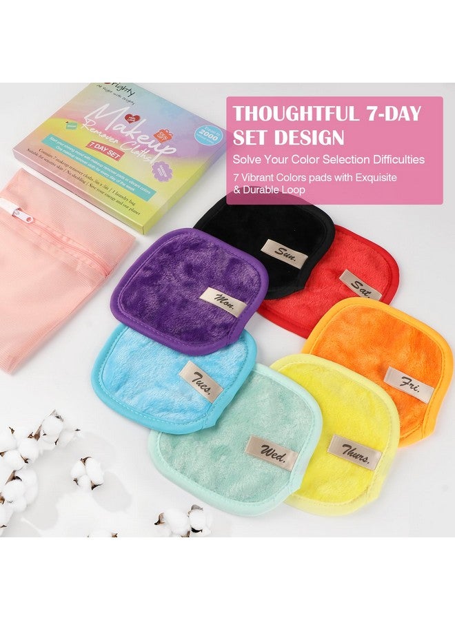 Orighty Makeup Remover Cloths 7-Day Set, Premium & Reusable Makeup Remover Pads, Erase Make-up With Just Water, Make-up Set For Eyes, Lips, Foundation and more, Ideal Choice For Women (Rainbow) - Image 4
