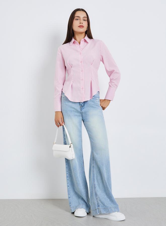 ستايلي قميص مخطط بأكمام طويلة - Image 4