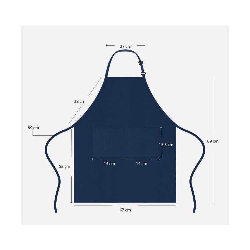 مريلة متعددة الاستخدامات عبر الحدود، مريلة مطبخ، مريلة مقهى، مريلة شواء، مريلة بتصميم زهري، ملابس عمل، مريلة برقبة معلقة، شعار مخصص (رمادي) - Image 3
