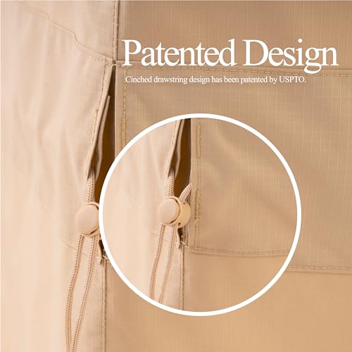 WJ-X3 Patio Chair Covers, Heavy Duty Waterproof Outdoor Patio Furniture Covers for Outdoor Chairs, Adirondack Chairs, Tolix Chairs, Beige, 34"W x 36"D x 36"H, 2 Pack - Image 5