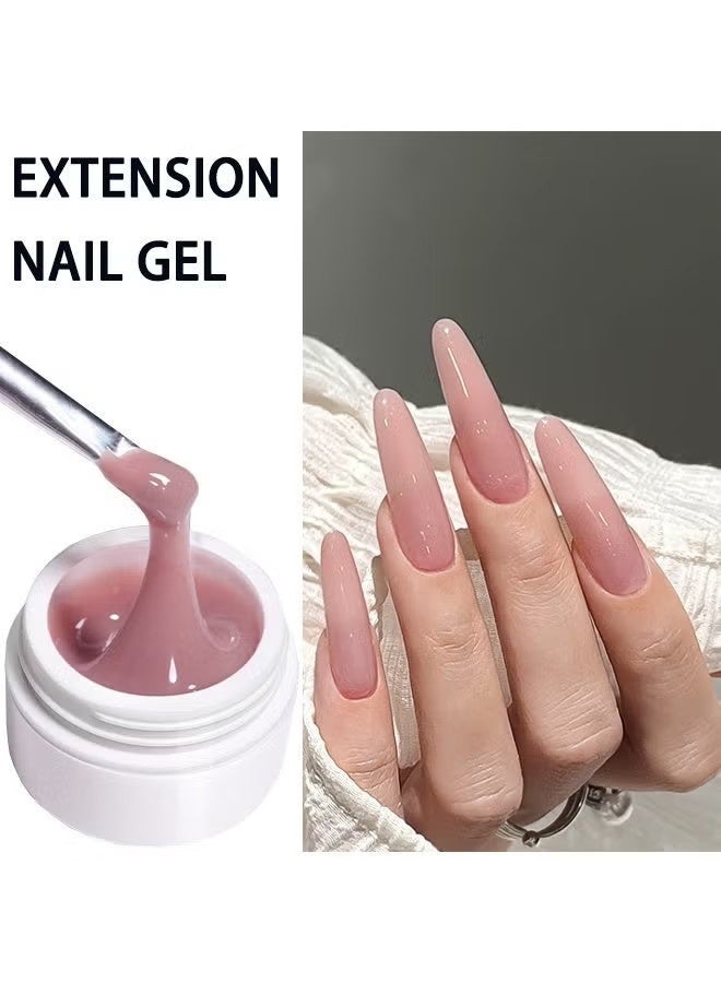 XEIJAYI Nail Poly Gel - UV/LED Camouflage Builder Gel for Nail Extension/Strengthening , Nail Sculpting Gel, Non-Sticky Hand Solid Builder Gel, Upgrade Hard Nail Extension Gel, 3D Sculpting Gel For Nail Art Design Salon Nail Art (#Tiny Fawn) - Image 3