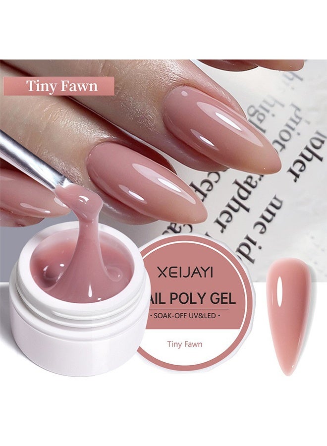XEIJAYI Nail Poly Gel - UV/LED Camouflage Builder Gel for Nail Extension/Strengthening , Nail Sculpting Gel, Non-Sticky Hand Solid Builder Gel, Upgrade Hard Nail Extension Gel, 3D Sculpting Gel For Nail Art Design Salon Nail Art (#Tiny Fawn) - Image 2