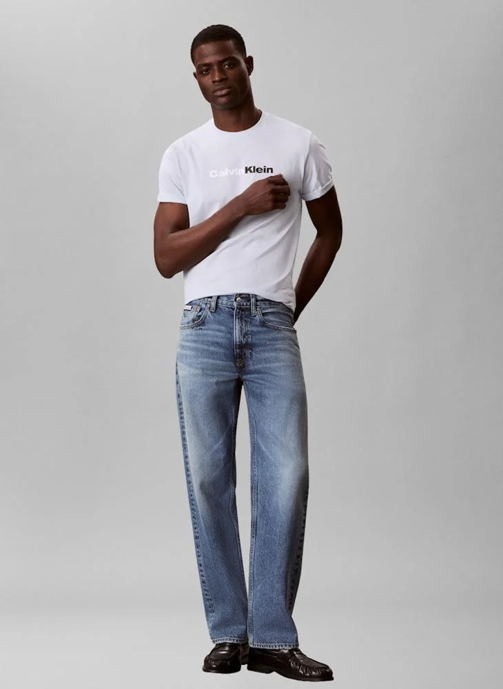 Calvin Klein Jeans  Linear Logo Crew Neck T-Shirt for Men | Best Price UAE
