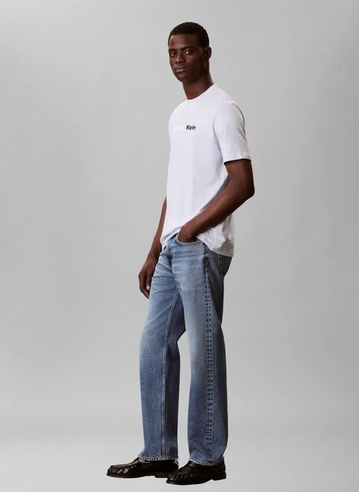 Calvin Klein Jeans  Linear Logo Crew Neck T-Shirt for Men | Best Price UAE