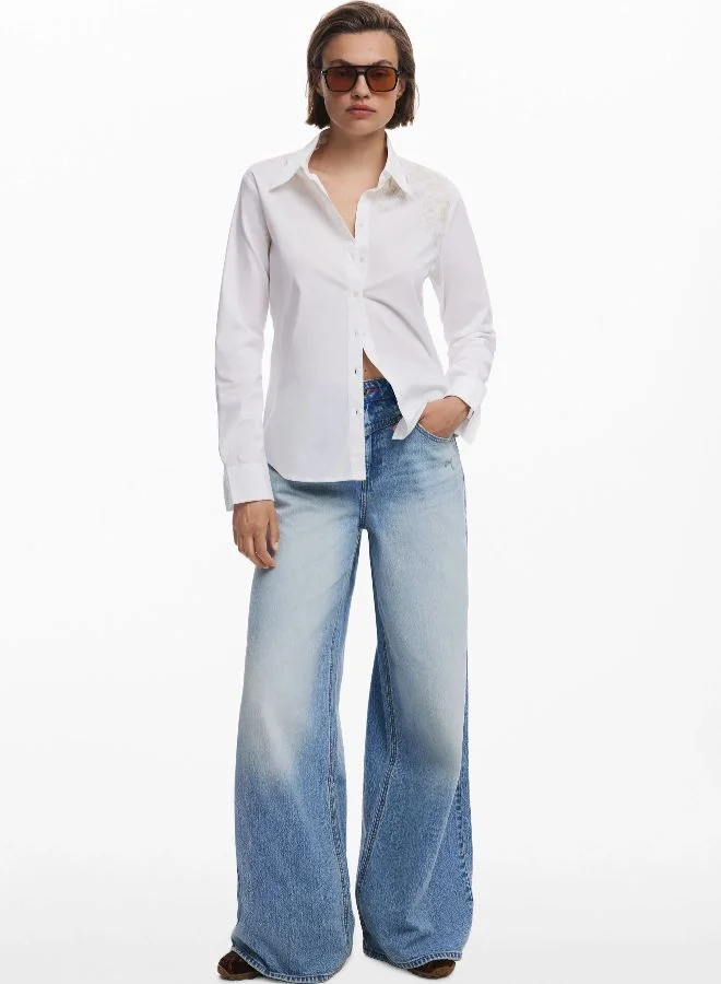 ديسيجوال قميص سادة مع تطريز