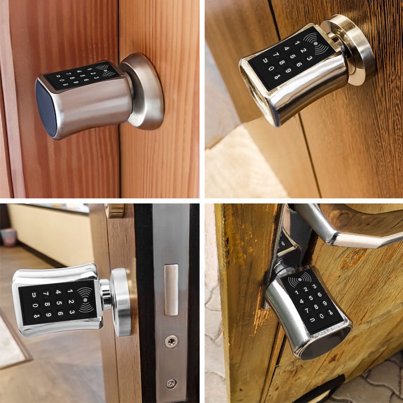 Smart Cylinder Lock Password Keyless Electronic Door Lock Unlock by Password/Card/Key Digital Lock Code Anti-theft Security Door Electric Lock - Image 3