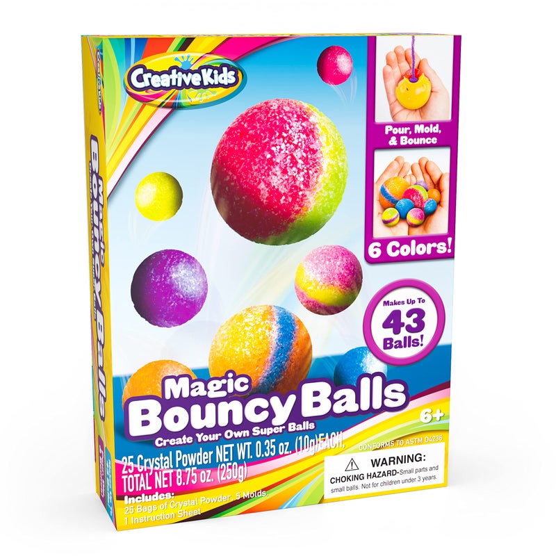 Creative Kids Creative Kids Magic Bouncy Balls - DIY STEM Toys - Science Kit for Kids - 25 Multicolor Bags & 5 Molds Makes Up to 43 Balls - Image 1