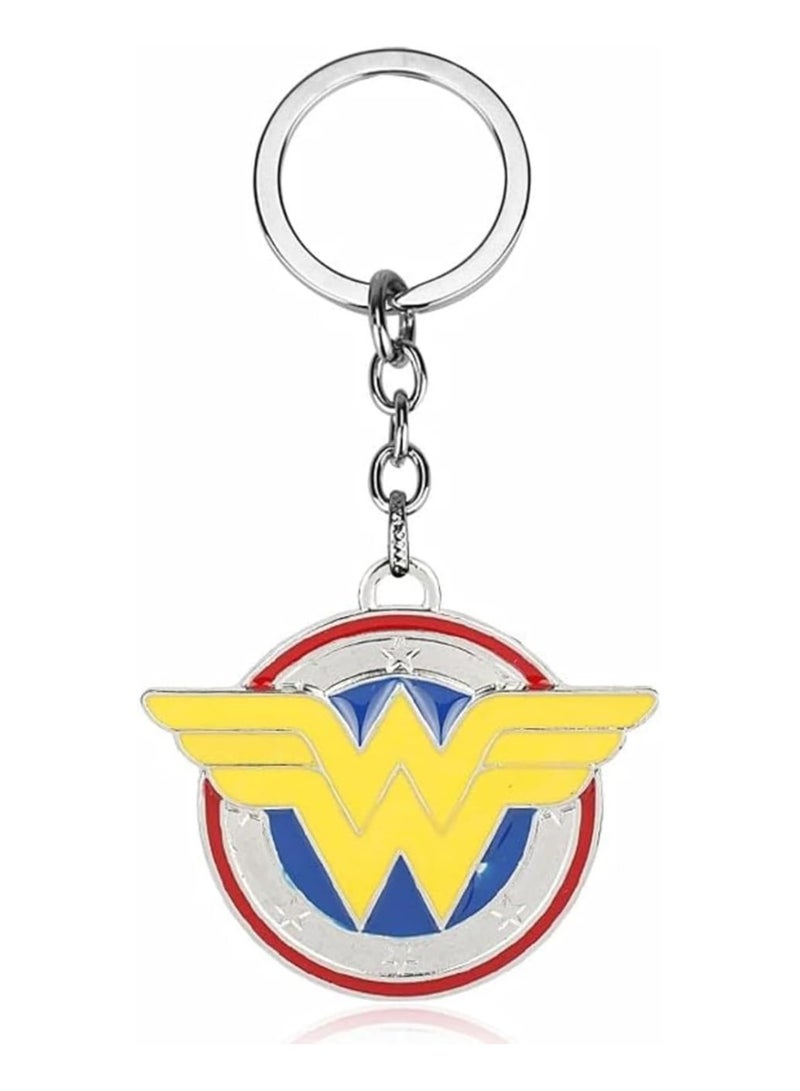 بيعتكلها مجوهرات الفيلم البطل الخارق ووندر وومان سلسلة مفاتيح حلية قلادة معدنية حلقة مفاتيح حقائب السيارة سلسلة مفاتيح للنساء (أصفر) - Image 1