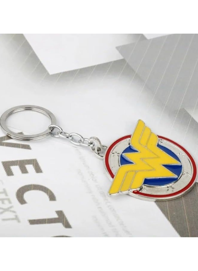 بيعتكلها مجوهرات الفيلم البطل الخارق ووندر وومان سلسلة مفاتيح حلية قلادة معدنية حلقة مفاتيح حقائب السيارة سلسلة مفاتيح للنساء (أصفر) - Image 3