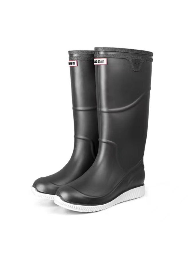 High-top Rain Boots For Men, Long Water Shoes, Rain Boots, Waterproof, Non-slip, Work Wear-resistant, Summer Construction Site Water Boots, Rubber Shoes For Muddy Ground