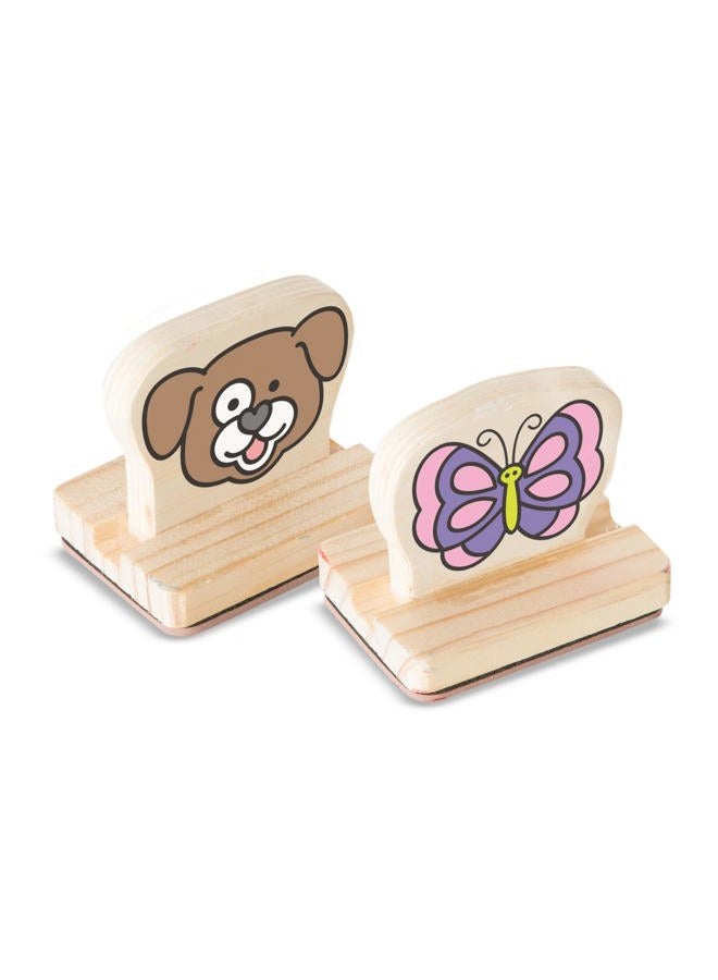 Melissa & Doug My First Wooden Stamp Set – Favorites (8 Stamps with Handles, 2 Washable Ink Pads) - Image 4