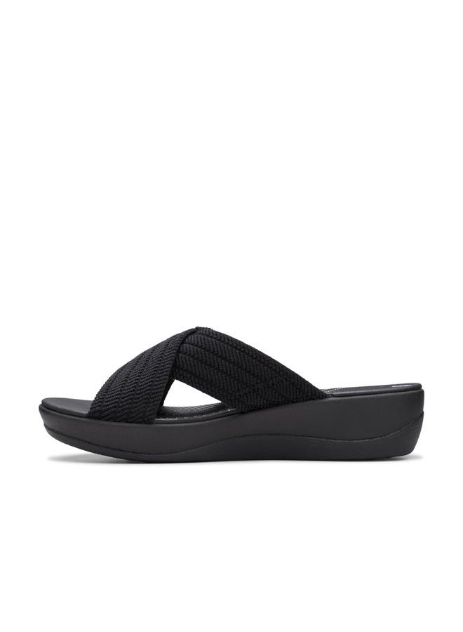 clarks Women's Arla Wave Slide Sandal, Black Textile, 8, 39 EU - Image 3