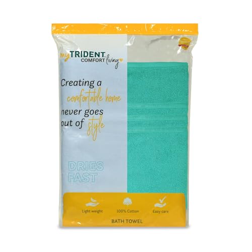 MYTRIDENT Bath Towel | Comfort Living | Quick Drying | Travel Friendly | for Men/Women | 1 Piece Large Size | 100% Cotton 400 GSM | 70 x 140 cms - Sea Green - Image 4