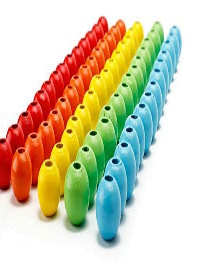 Folca Wooden String Beads, Colorful Animals Fruit Tree House, Threading Beads Lacing Shapes Activity(Tree Beads) - Image 3