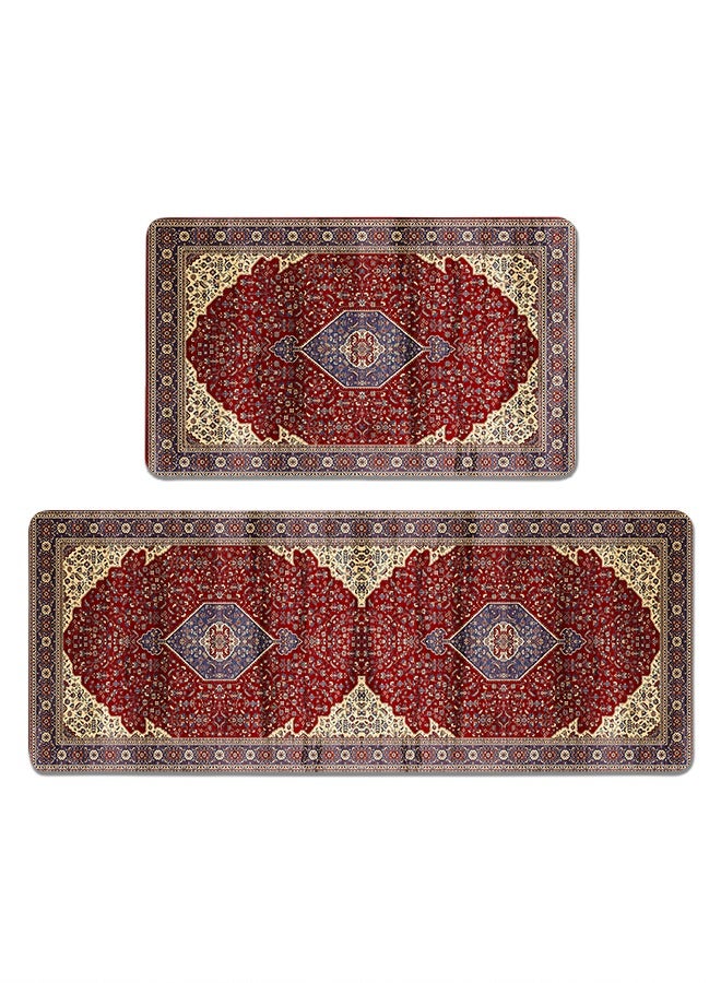 2 PCS Kitchen Floor Mats Rugs Set, Cushion Floor Carpet, Waterproof, Oil Resistant and Anti-Fatigue PU Standing Mat for Kitchen, Floor, Office, Sink, Laundry 45*75CM+45*120CM - Image 1