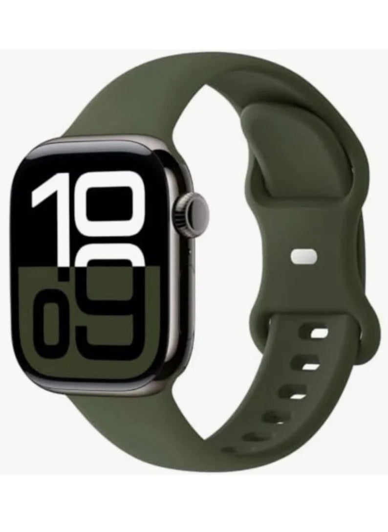 traditious - Sport Straps for Apple Watch – Soft Silicone Replacement Bands Compatible with Apple Watch Series 10, 9, 8, 7, 6, 5, 4, 3, 2, 1, SE (38mm, 40mm, 41mm, 42mm) for Women & Men - Dark Green - Image 1