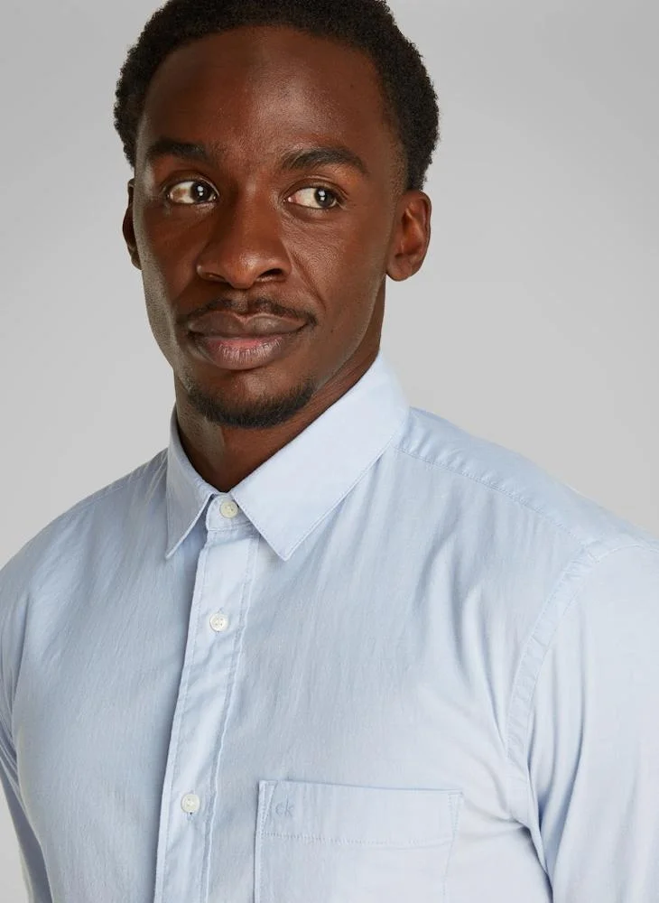 CALVIN KLEIN Regular Fit Chambray Long Sleeve Shirt