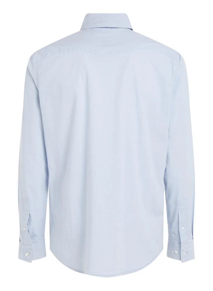 CALVIN KLEIN Regular Fit Chambray Long Sleeve Shirt