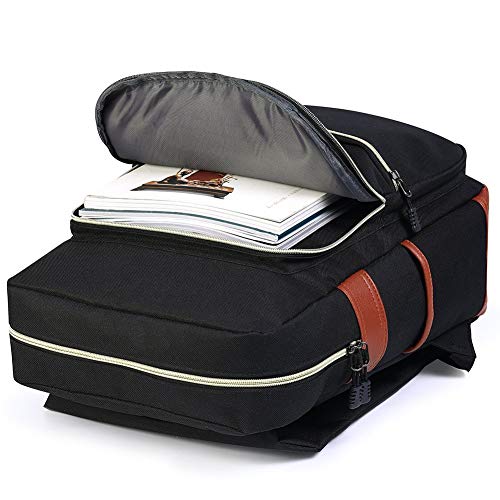 Modoker Vintage Laptop Backpack for Women Men,Travel Backpacks with USB Charging Port Fashion Backpack Fits 15.6Inch Notebook, Black - Image 4