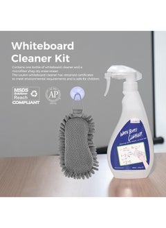 Loukin Non-Toxic Whiteboard Cleaner, 17 Fl Oz Dry Erase Board Cleaner, Low-Odor Whiteboard Cleaning Spray With Microfiber Shag Eraser, Removes Stubborn Marks From Whiteboards, Chalkboard  - Image 1