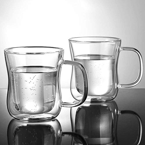 we3 Double Wall Thermal Insulated Stackable Glass Mug with Handle (220 ml, Pack of 2, Silver) - Image 4