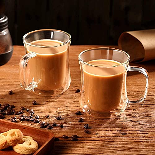 we3 Double Wall Thermal Insulated Stackable Glass Mug with Handle (220 ml, Pack of 2, Silver) - Image 5