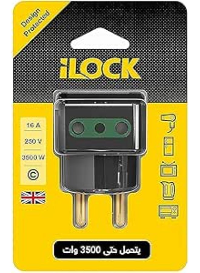 iLock 3-way wall outlet adapter 3500 W - Black - Image 1