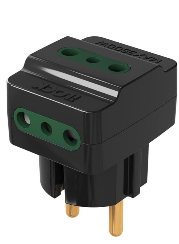 iLock 3-way wall outlet adapter 3500 W - Black - Image 2