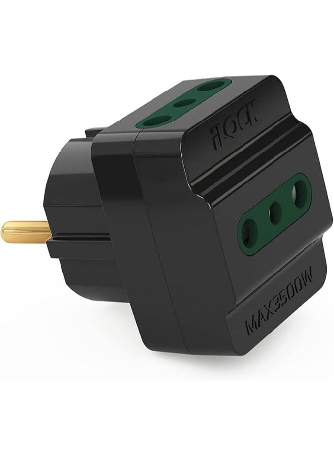 iLock 3-way wall outlet adapter 3500 W - Black - Image 3