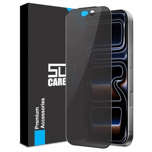 SupCares 360° Privacy Tempered Glass for iPhone 17 Pro (6.3 Inch) With Installation Kit | Military-Grade Gorilla Screen Protector | Edge to Edge Coverage | Black - Image 1