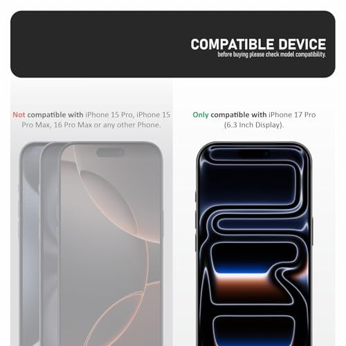 SupCares 360° Privacy Tempered Glass for iPhone 17 Pro (6.3 Inch) With Installation Kit | Military-Grade Gorilla Screen Protector | Edge to Edge Coverage | Black - Image 2