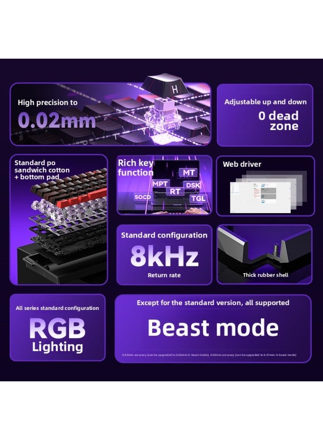 Tarantula WiN60/68HE Magnetic Axis Mechanical Keyboard RT Electric Competition Game FPS FPS Fearless Contract Customized Cable RGB-Color:【60he-pro Version + Mushan Purple Side Engraving】-xingyi Magn - Image 4