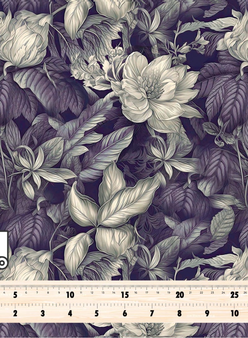 فيلاتو Ø¬Ù„Ø§Ø¨ÙŠØ© Ù…Ø®ÙˆÙŠØ± Ø¨ØªØµÙ…ÙŠÙ… Ø²Ù‡ÙˆØ± Ø£Ø±Ø¬ÙˆØ§Ù†ÙŠ ÙƒØ±ÙŠÙ…ÙŠ Ù…Ù† Ù‚Ù…Ø§Ø´ Ø­Ø±ÙŠØ± Ø§Ù„Ù„ÙŠÙ„ Ø¹Ø±Ø§Ù…ÙŠ Ø¨Ø§Ù„ÙŠØ§Ø±Ø¯Ø©ØŒ Ø¹Ø±Ø¶ 58 Ø¨ÙˆØµØ© - Image 4