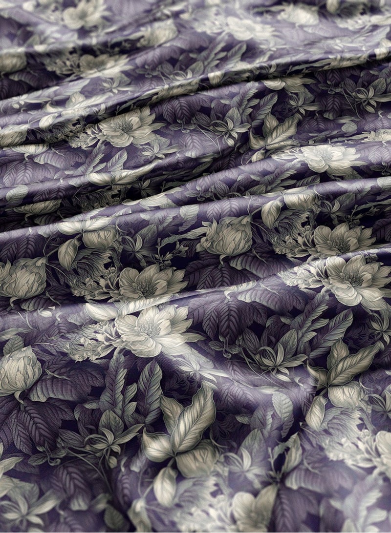 فيلاتو Ø¬Ù„Ø§Ø¨ÙŠØ© Ù…Ø®ÙˆÙŠØ± Ø¨ØªØµÙ…ÙŠÙ… Ø²Ù‡ÙˆØ± Ø£Ø±Ø¬ÙˆØ§Ù†ÙŠ ÙƒØ±ÙŠÙ…ÙŠ Ù…Ù† Ù‚Ù…Ø§Ø´ Ø­Ø±ÙŠØ± Ø§Ù„Ù„ÙŠÙ„ Ø¹Ø±Ø§Ù…ÙŠ Ø¨Ø§Ù„ÙŠØ§Ø±Ø¯Ø©ØŒ Ø¹Ø±Ø¶ 58 Ø¨ÙˆØµØ© - Image 3