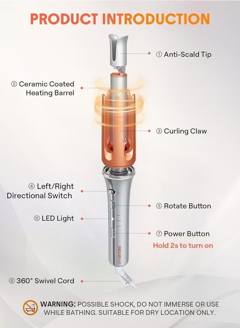 It Curl One Touch 25mm Automatic Hair Curler | Fast Heating Curling Iron with Ceramic Coated Barrel | One-Button Operation with Left/Right Rotation | Anti-Tangle & Anti-Scald Design | Instant Curls for All Hair Types – Safe & Travel-Friendly - Image 3