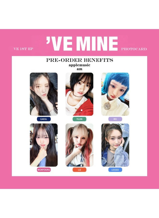 NIBEMINENT 6 Pcs Kpop IVE - 1st EP I'VE MINE AM Lomo Cards Card For Fans Collection Gifts - Image 1