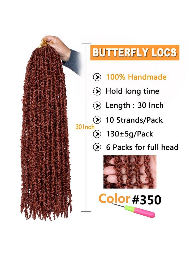 ZRQ 30 Inch Ginger Butterfly Locs Crochet Hair Extensions - Image 2