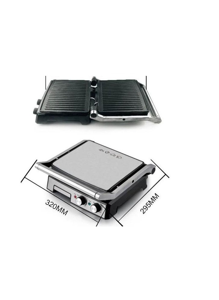 Generic - 3000W Grill and Grill Voltage: 220-240V~50/60Hz Output: 3000W Plate Size: 29*23cm Turn on and Light Ready Cool Touch Base and Handle with Drip Tray with Temperature Control and Timer 90 Degree Open Non-Stick Coating Plate And 180 degrees - Image 1