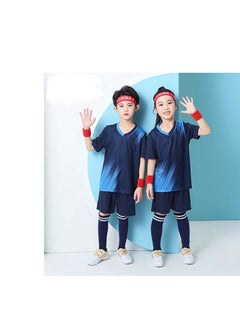 New two-piece soccer suit for children and adults printed gradual change color quick-drying sports jerseys game training uniforms