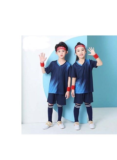 New two-piece soccer suit for children and adults printed gradual change color quick-drying sports jerseys game training uniforms